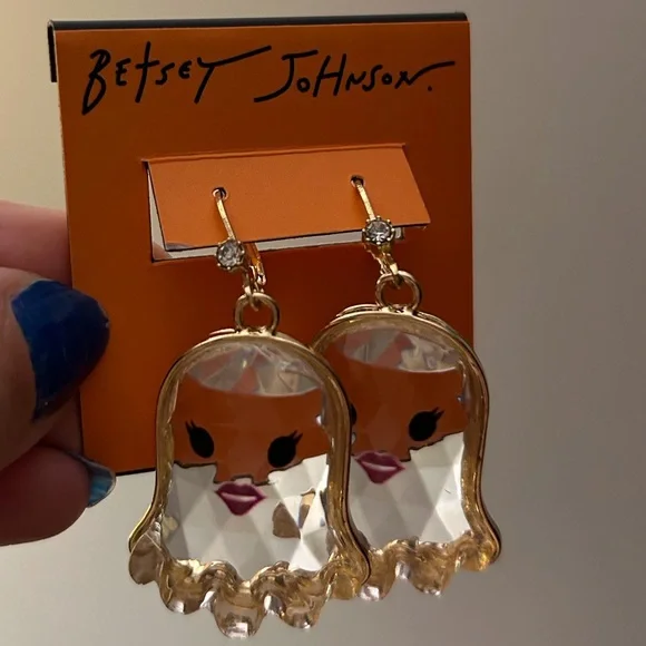 Betsey Johnson clear ghost earrings - Picture 1 of 3